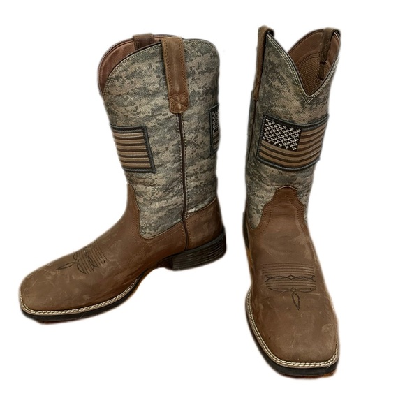 Ariat Men’s Distressed Camo Sport Patriot Weatern Boots- Broad Square Toe - Picture 2 of 6